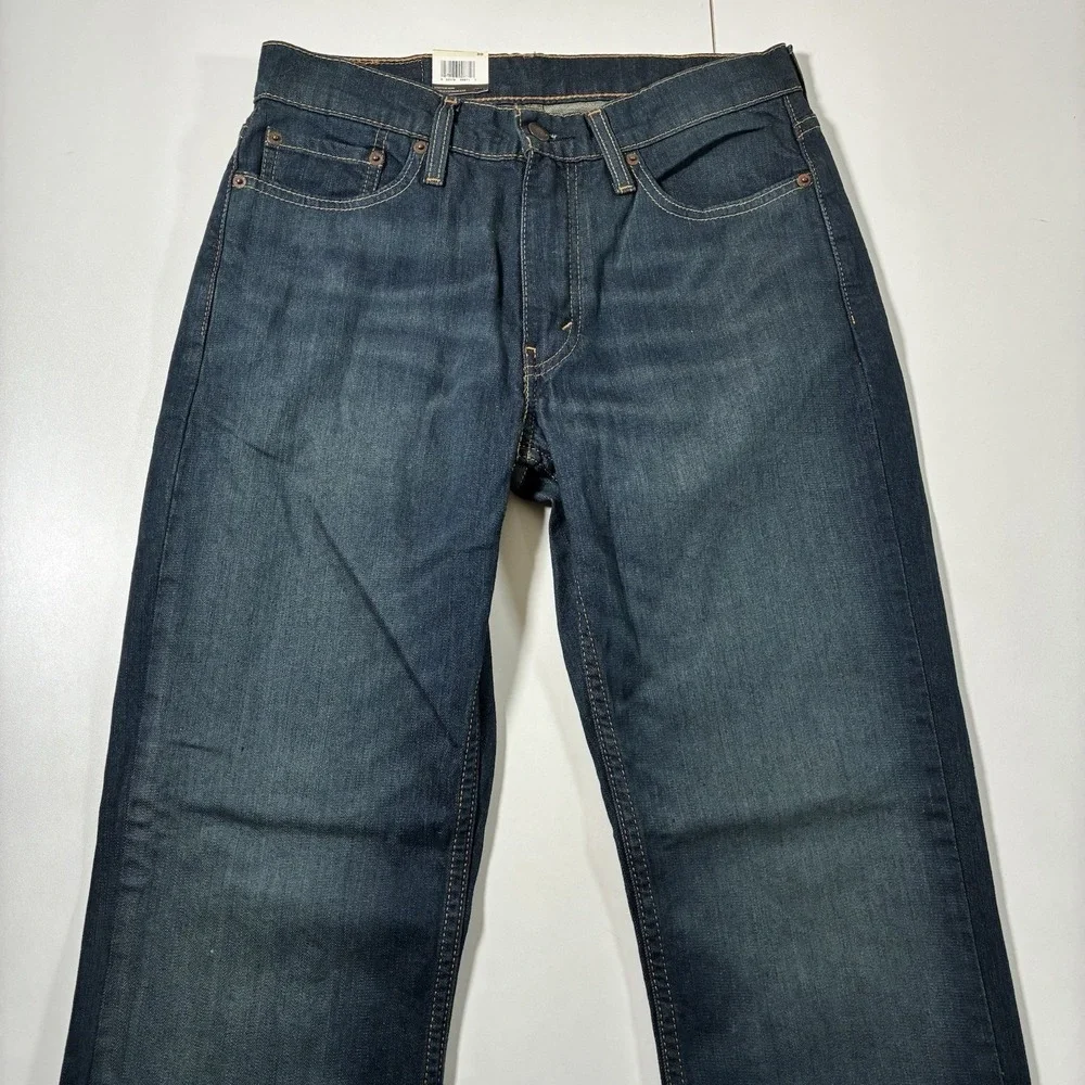NEW Levi's 514 Jeans 30x32 Straight Blue Faded Whiskers Denim Cowboy USA NWT - Picture 3 of 7